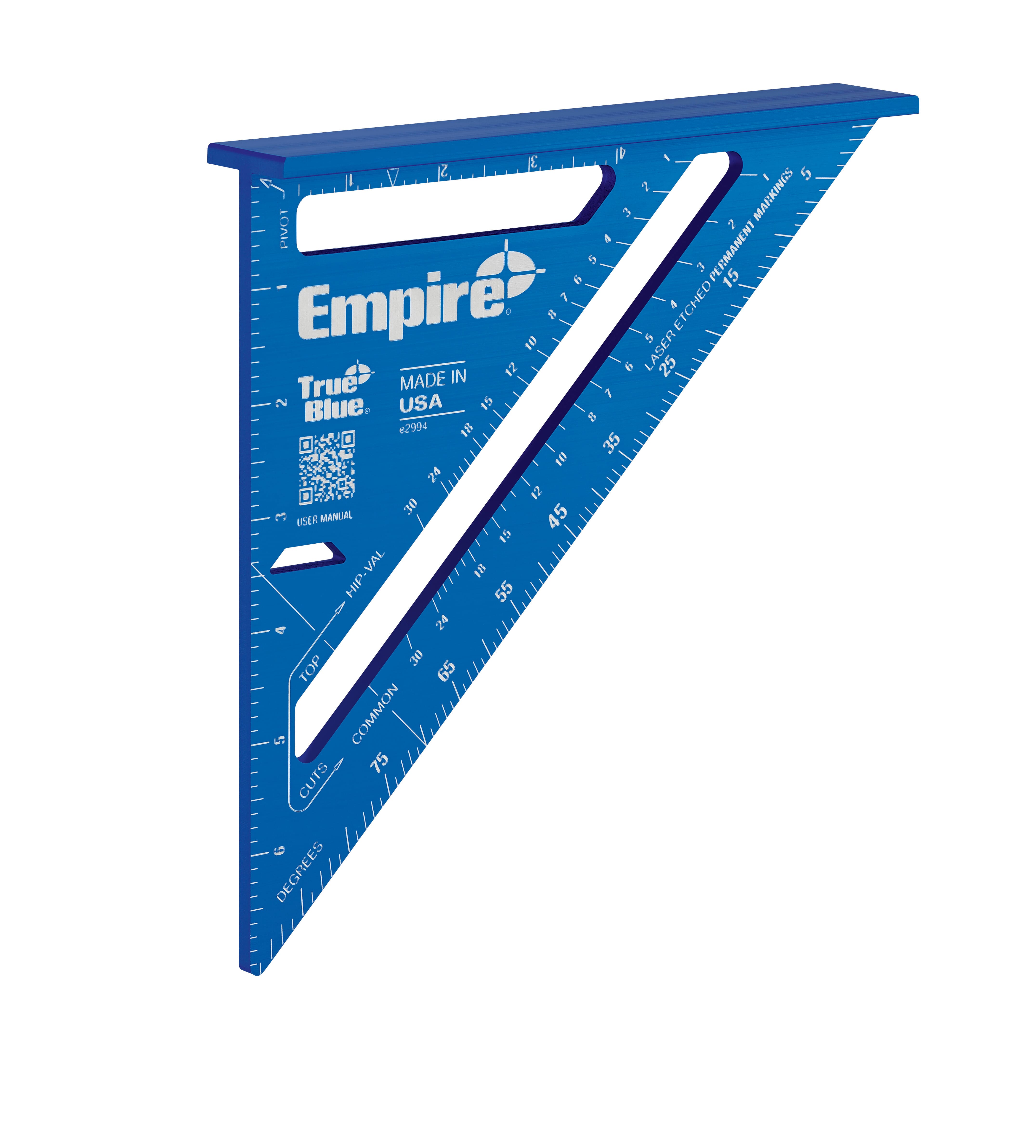 Milwaukee® Empire® E2994 Heavy Duty Laser Etched Rafter Square, 7 in L, 1/8 in Graduation, 7 in Tongue, Aluminum